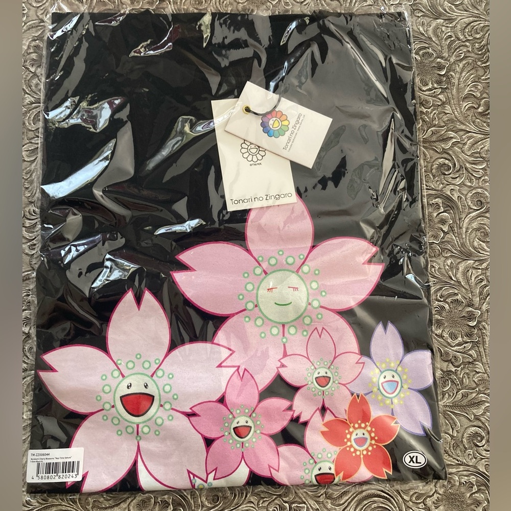 Takashi Murakami Cherry Blossoms Nap Time Sakura Black Tshirt XL Still Sealed